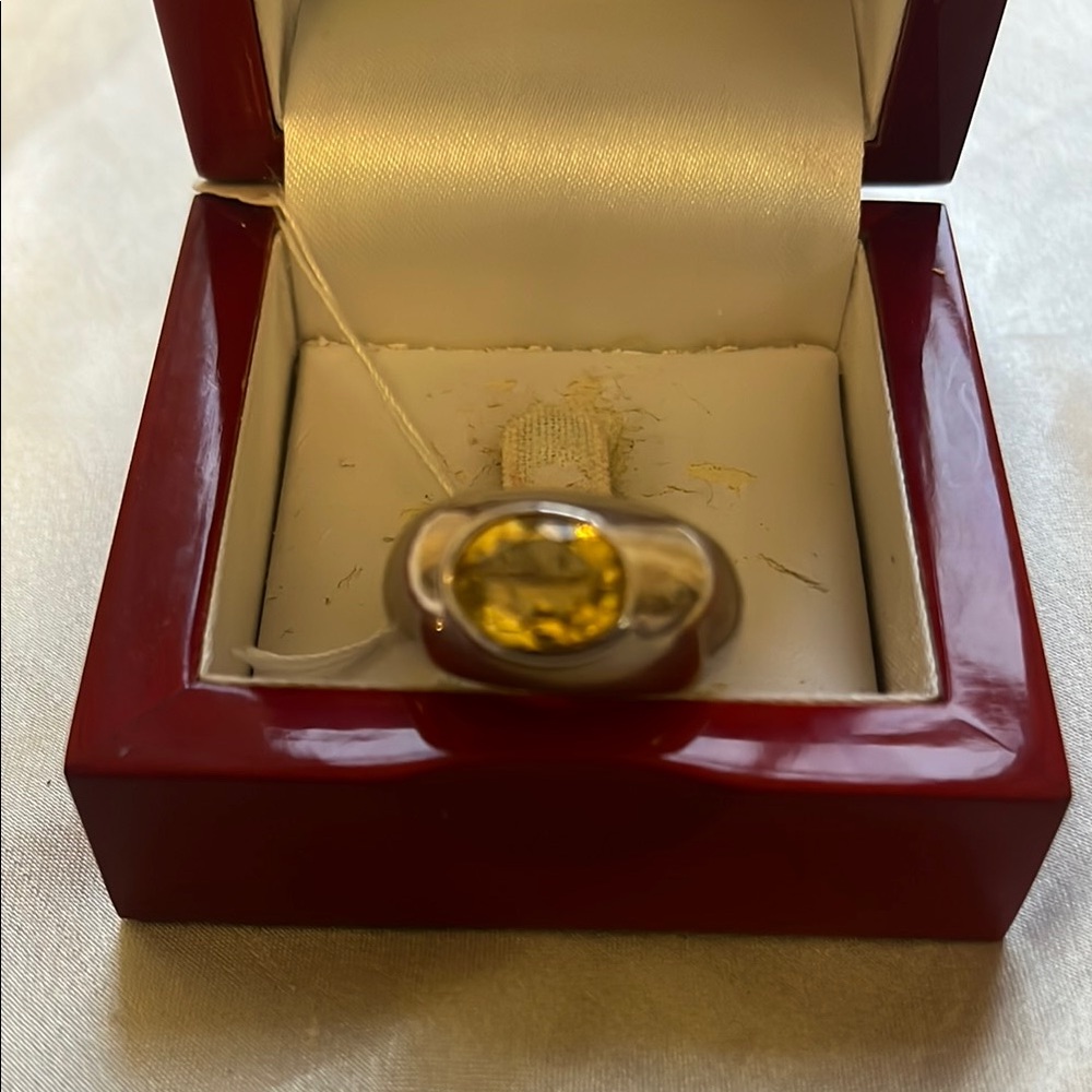Silver and Yellow Ring with Polished Finish